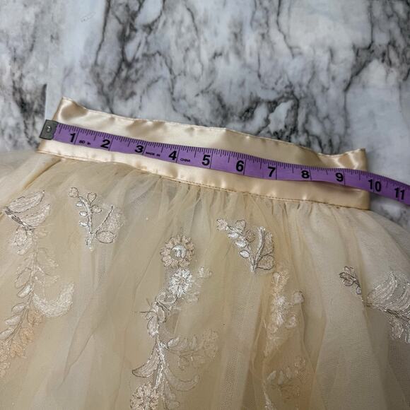 Pottery Barn Kids x Monique Lhuillier Lace Latte Tulle Tutu Embroidery Satin 3 + - Picture 7 of 11